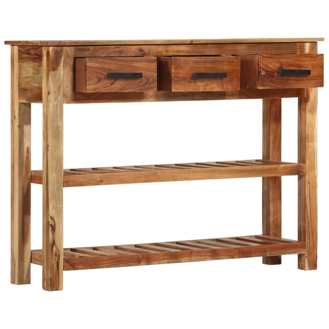 vidaXL - Dressoir - met - 3 - lades - 110x30x80 - cm - massief - hout