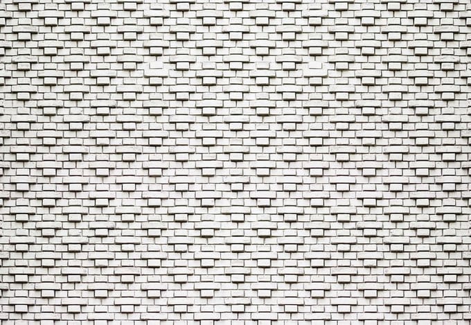 Fotobehang Brick Wall Black White | XXL - 312cm x 219cm | 130g/m2 Vlies