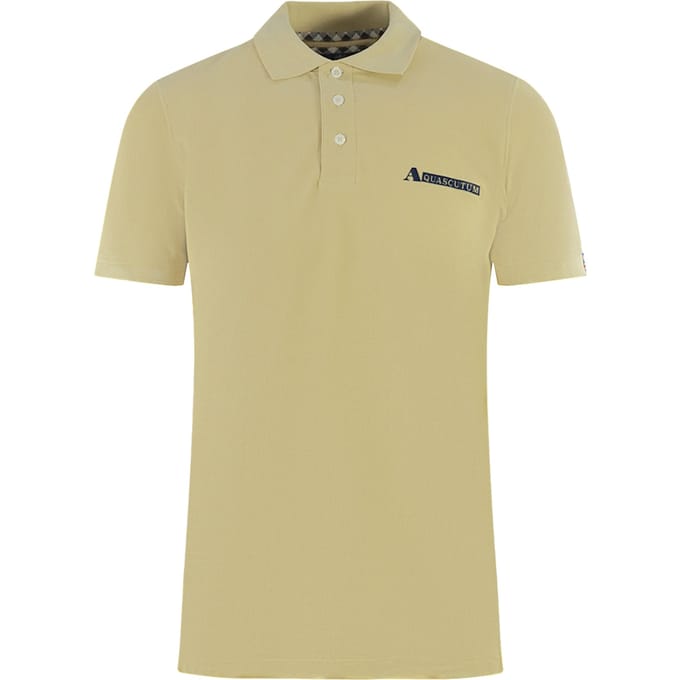 Aquascutum Boxed Logo Beige Polo Shirt