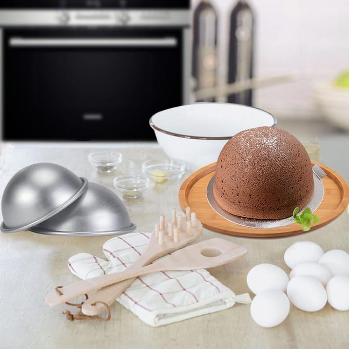9cm Halve Cirkel Vorm Aluminium Halfrond Chiffon Cake Pan Bikini Cake Dessert Pudding Bakvorm gray