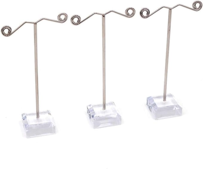 Set van 3 Acryl Displaystands voor Kleine Items, T-Stijl Presentatie, Thuisopslag en Winkelinrichting