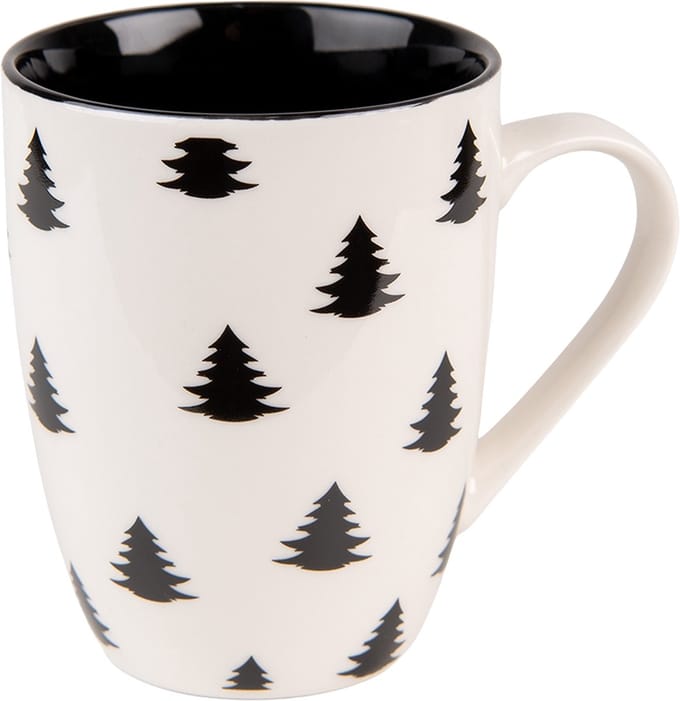 Clayre & Eef Mok 300 ml Beige Zwart Porselein Kerstboom