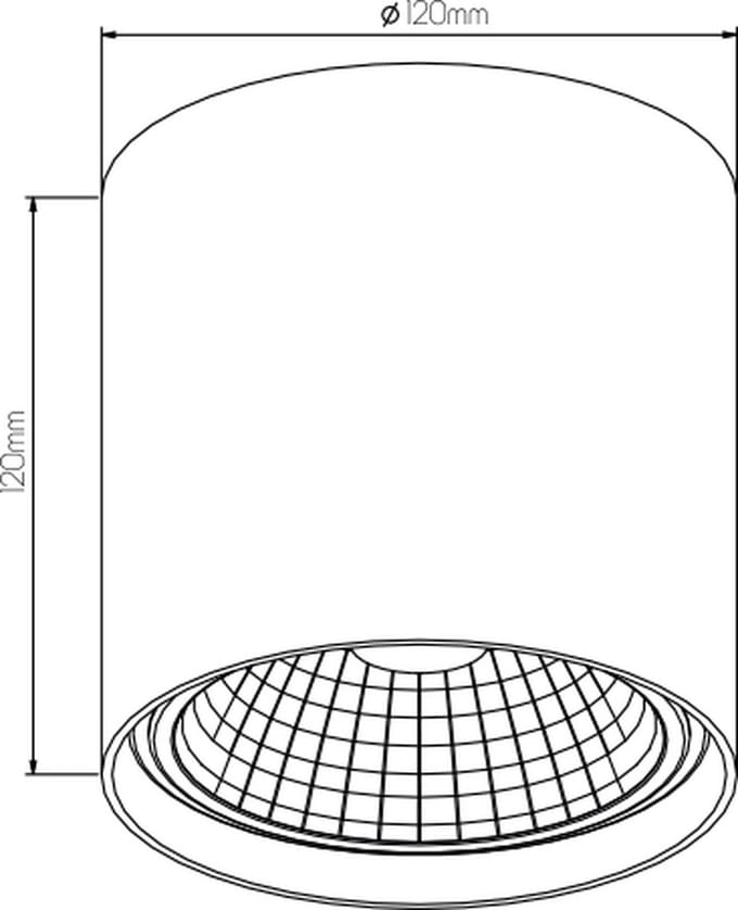 BOX-1L rond wit incl. AR111 12,4W 2700K