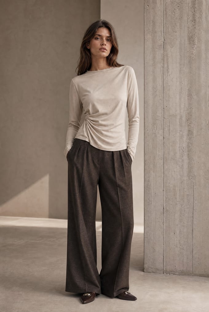 Ari cotton top | Beige - Beige / S