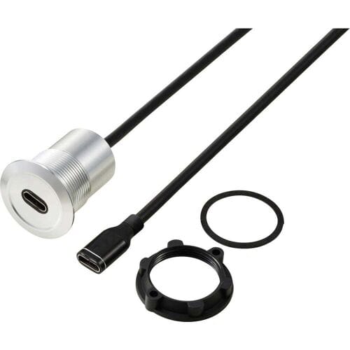 TRU COMPONENTS TC-13376300 USB-C (3.1) bus/bus 1 m kabel zilver 1 stuk(s)