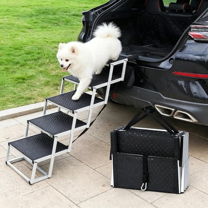 Hondenhelling Opvouwbaar - Hondentrap Auto - Veilig Instappen - Antislip Aluminium Frame - Grote Honden - Normal