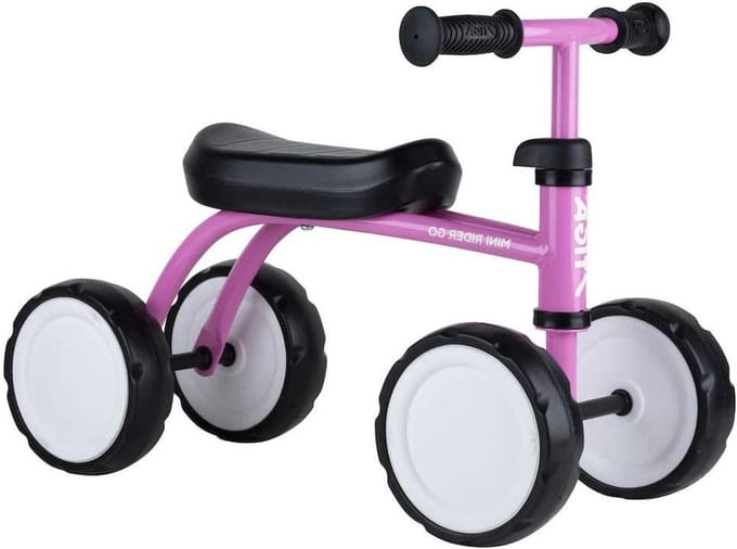 Loopfiets - Duwauto - Buiten Spelen - Stalen Frame - One Size - Roze