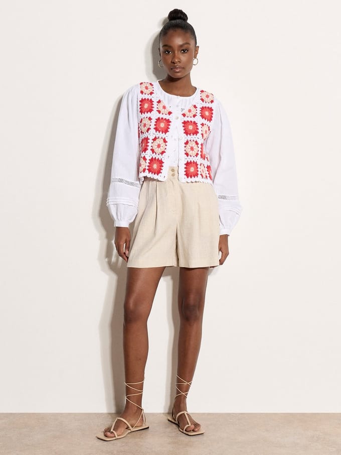 Boho-blouse met plooitjes