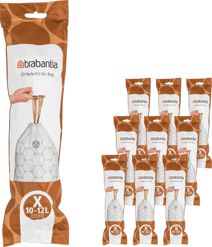 Brabantia PerfectFit Vuilniszakken - 10/12 l - Code X - 10 rollen x 20 stuks