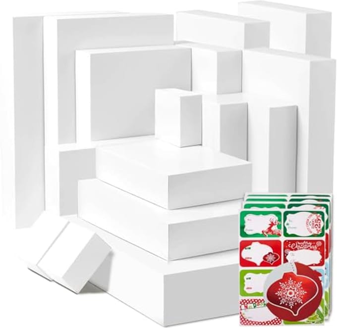 Grote Witte Geschenkdozen Set met Deksels - Perfect voor Kleding & Feestdagen
