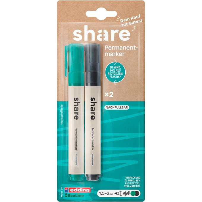 share Permanente marker, set van 2