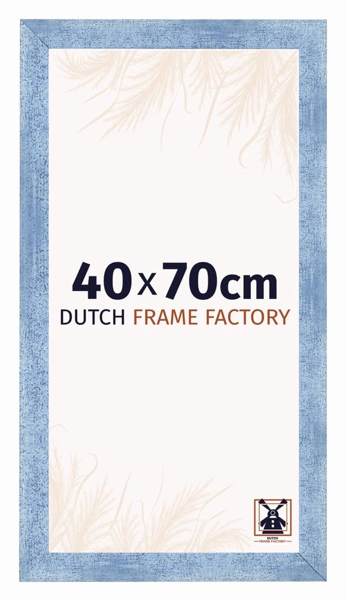 Fotolijst 40x70 cm - MDF - Helder Blauw Geveegd - Praag