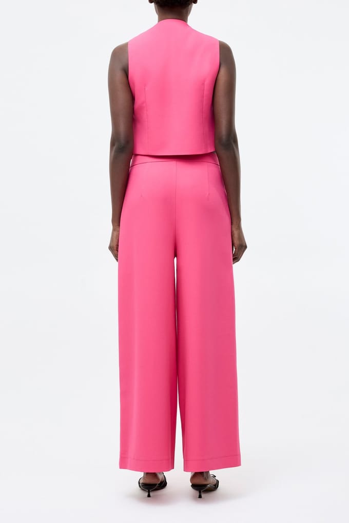 French Connection Tailored Wide Leg Trouser Raspberry Sorbet Größe: 10 | Stoffhosen Outlet | Damen | Rosa