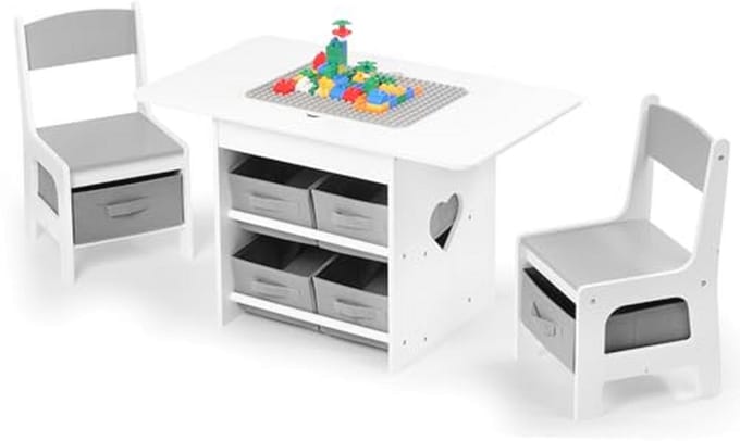 Kinder Tafel en Stoel Set - Grijs
