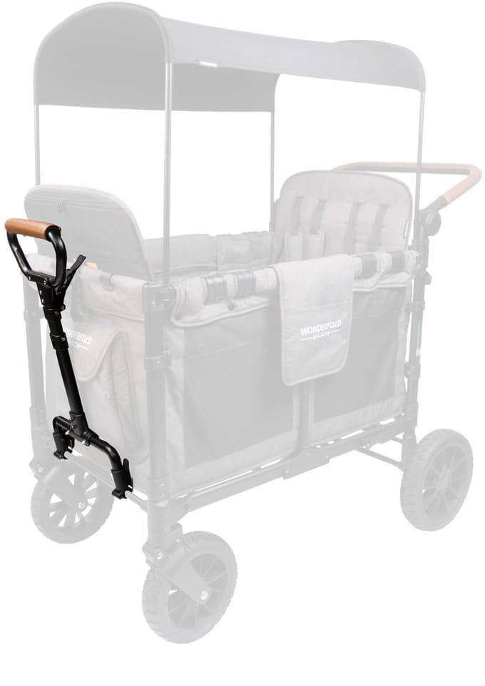 WonderFold WPHA Trekhendel - Voor Kinderwagen - Handvat voor Bolderkar – Kunstleer - Zwart