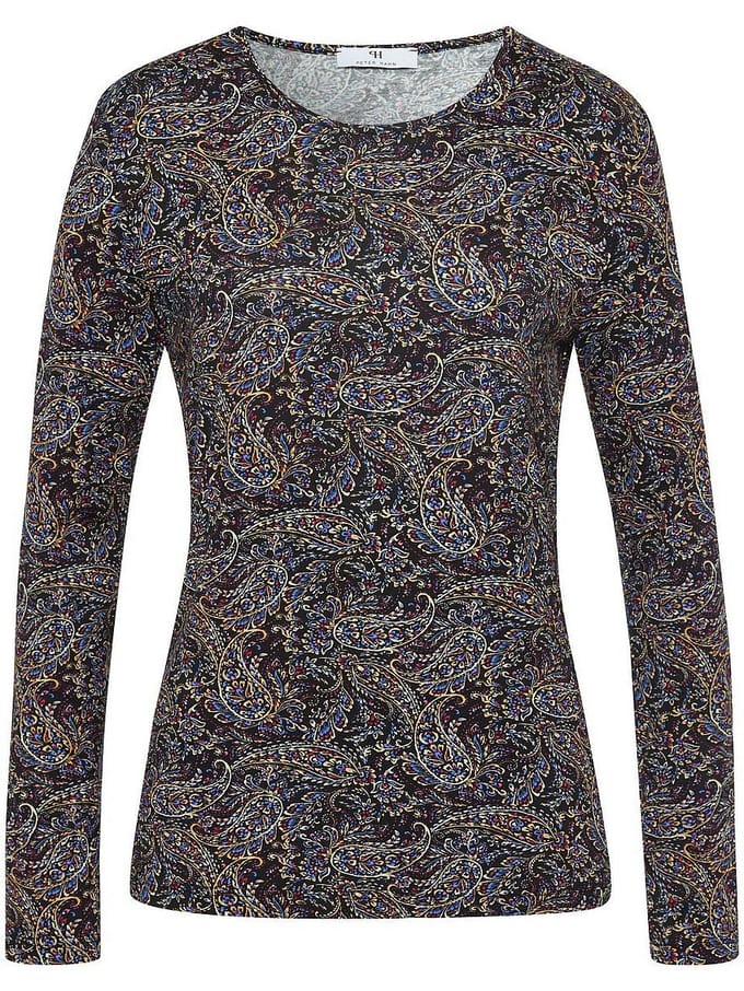 Shirt ronde hals Van Peter Hahn zwart