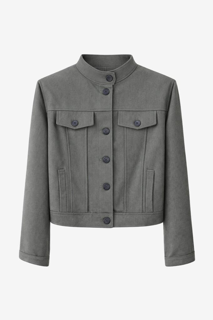 Ophelia viscose blend short jacket | Melange - Melange / S