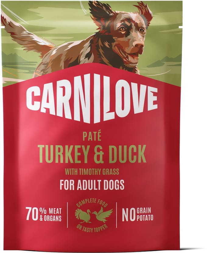 12x300 gr Carnilove pouch turkey / duck / timothy grass hondenvoer