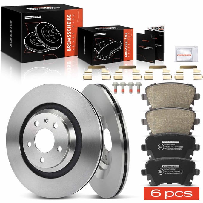 Frankberg 2x Remmen + 4x Remblokken Achteras voor Audi A6 4F2 4F5 4FH