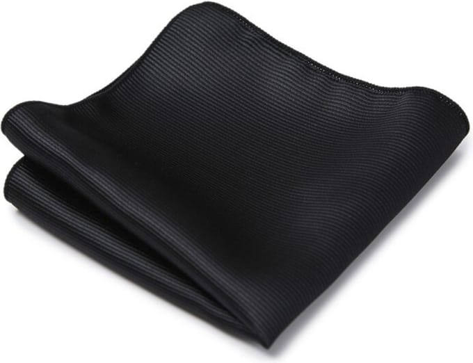 Pochet Zijde - Zwart - pochette - heren - streep
