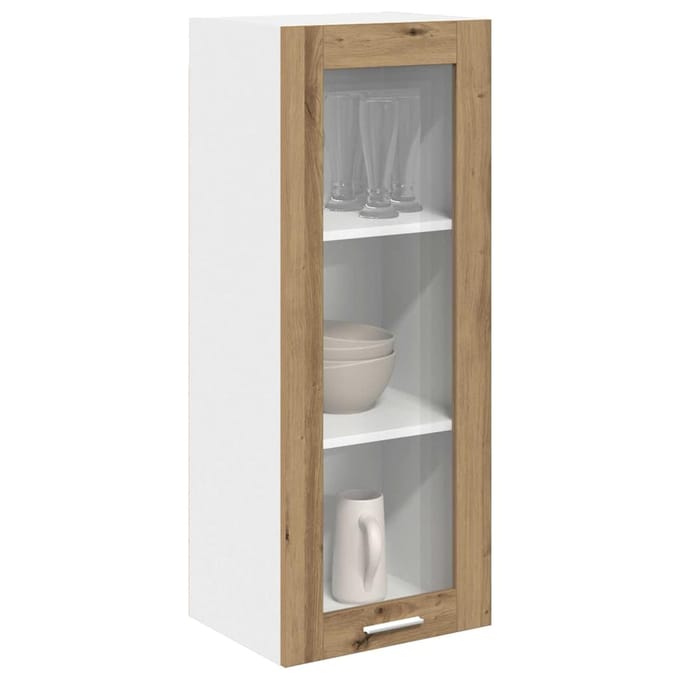 vidaXL - Hangkast - Artisanaal - eiken - 40 - x - 31 - x - 100 - cm - Bewerkt - hout