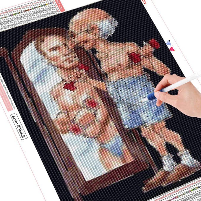 5D Diamant Schilderij Volledig Rond Oude Man Diamant Mozaïek Verkoop Afbeelding 20X30 gray