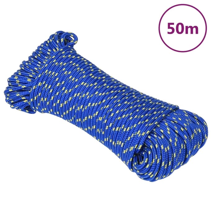 vidaXL - Boottouw - 4 - mm - 50 - m - polypropyleen - blauw