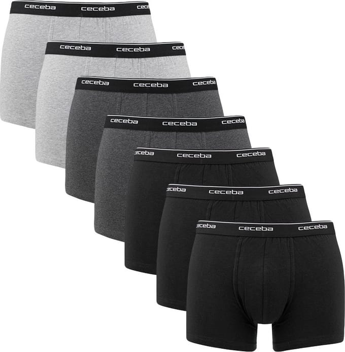 CECEBA Monza Heren Boxer - 7-pack Multipack - Grijs/Zwart