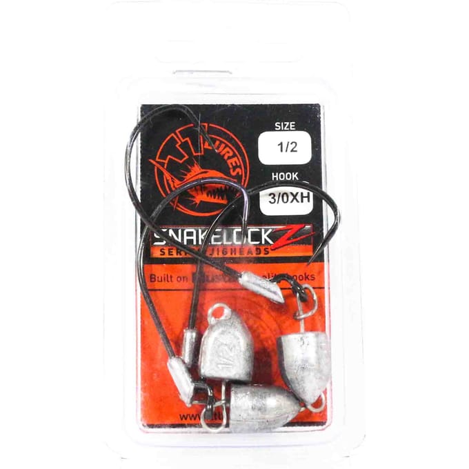 Tackle Tactics TT SnakelockZ jigkop 1/2 oz 3/0 XH 3/pak (6719) black
