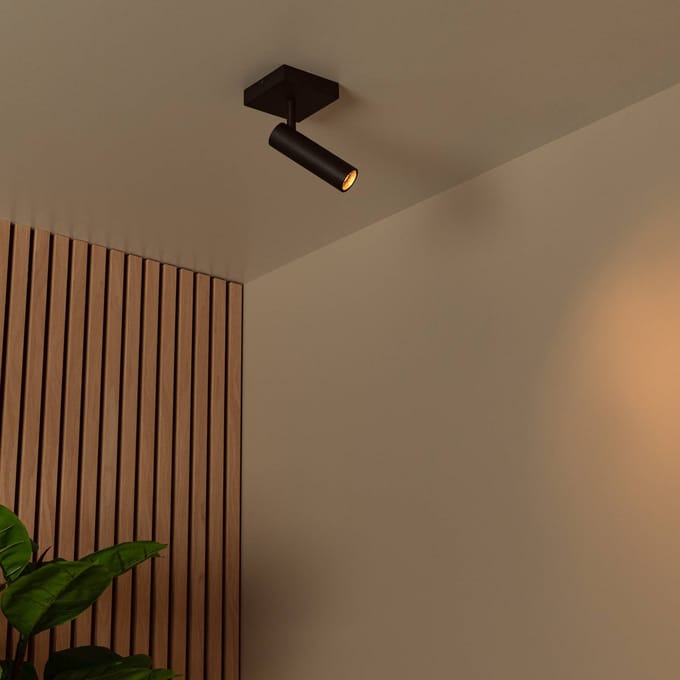 Lucide GRADO - Plafondspot (Plafondlamp) - 1xGU10 (MR11) - Zwart