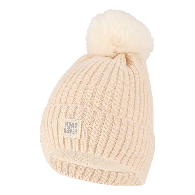 Thermo muts + pompon dames - One size - 2-Pak - Off White