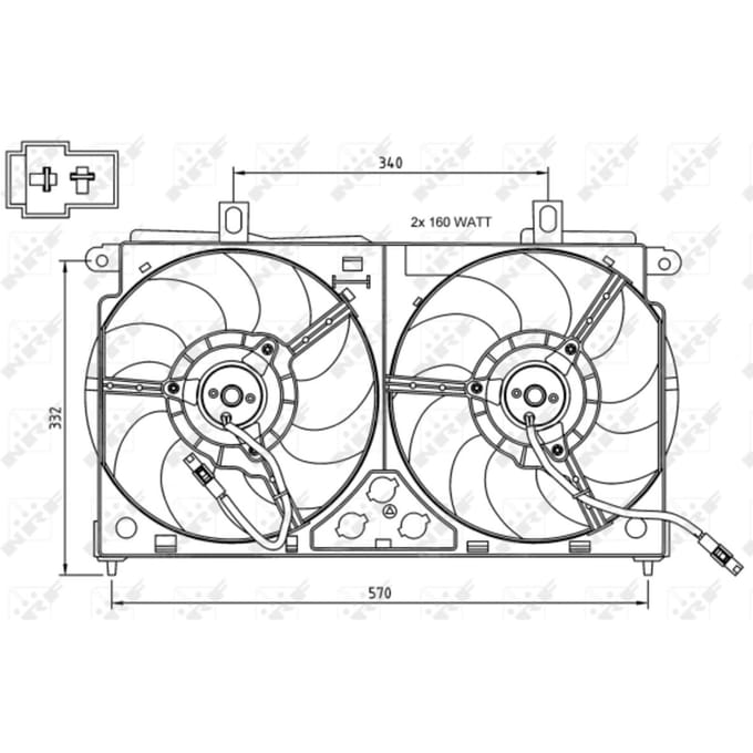 Koelventilatorwiel, motorkoeling NRF 47048