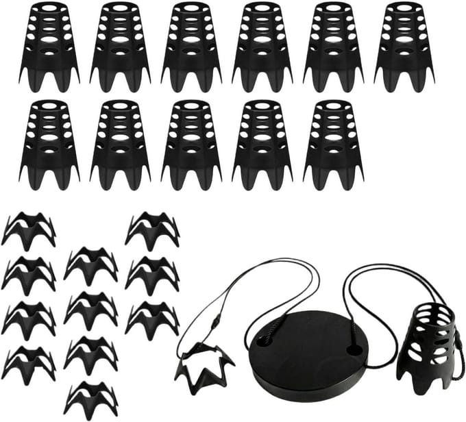 Golf Tees Set - Golf Trainingsaccessoires - Golf Swing Oefenen - Stabiele Balplaatsing - 12 Stuks - Zwart