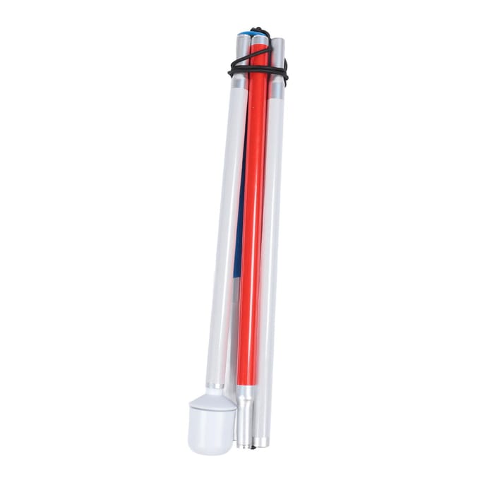 Opvouwbare Wandelstok Aluminiumlegering Opvouwbaar Antislip Reflecterend Blindenstok Vouwt 5 keer op white