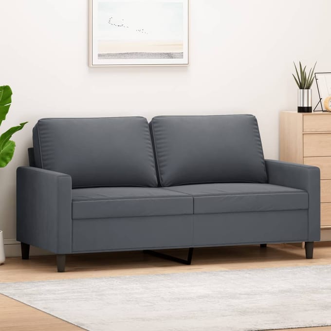 vidaXL - Tweezitsbank - 140 - cm - fluweel - donkergrijs