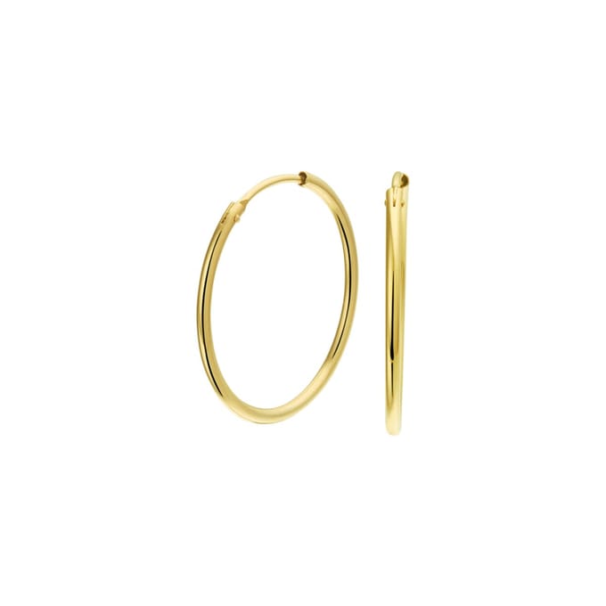 Marie Celeste oorringen ronde buis - 25 mm - Goud