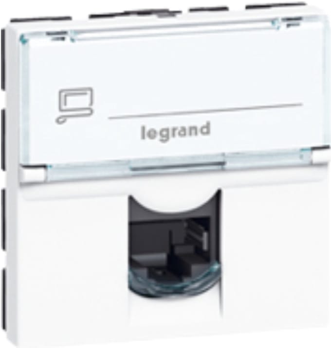 Legrand Mosaic connector cat.6A RJ45 2 modules - wit (076574) per 10 stuks