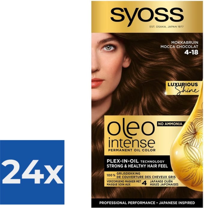 Syoss Oleo Intense - Haarverf - 4-18 - Mokka Bruin - 115ml x 24