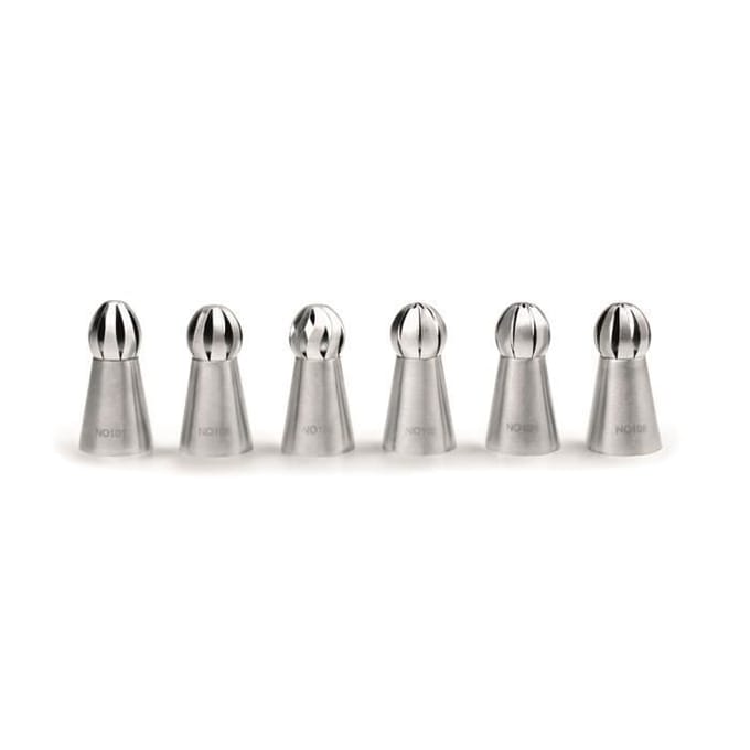 IBILI 252100 Set 6 Embouts Sphériques, INOX, Argent, 6 x 3 x 3 cm