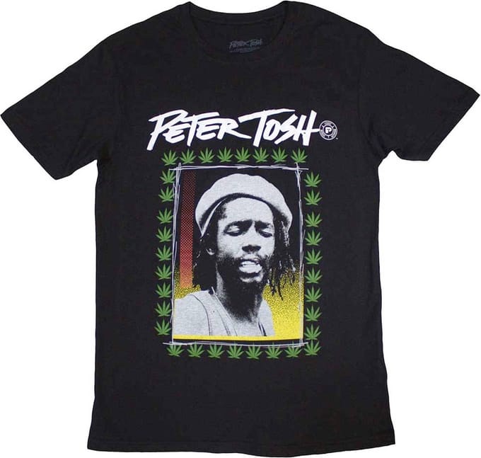 Peter Tosh - Leaf Frame Heren T-shirt - S - Zwart