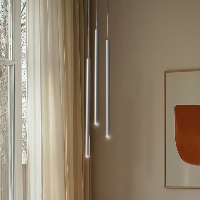 SIGMA Hanglamp Sopel 3, olijfgroen, rond, 3-lamps, staal, G9