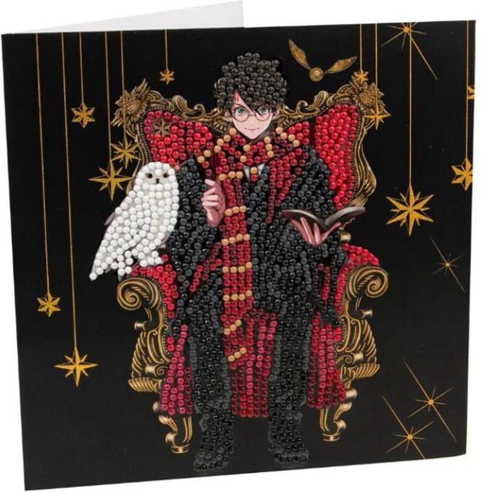 Crystal Art Card: Warner Brothers: Harry & Hedwig (18x18 cm)