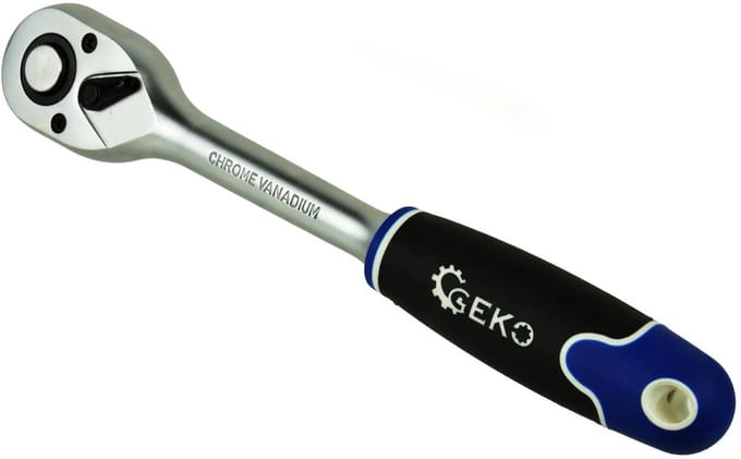 GEKO Ratelsleutel - Snelontgrendeling - Ergonomisch - Antislip - Chroom Vanadium