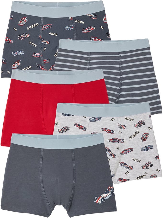 Vertbaudet Set van 5 boxershorts auto F1