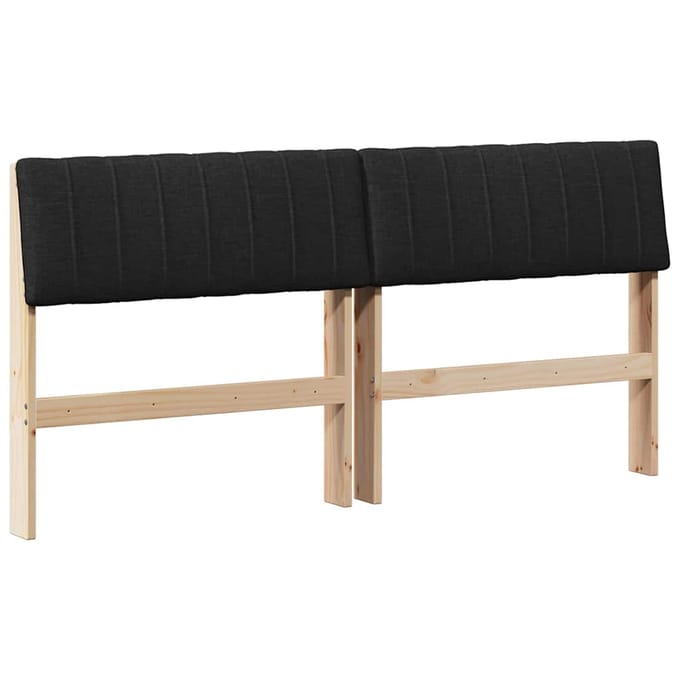 vidaXL Gestoffeerd hoofdbord Zwart 150 cm Massief grenenhout