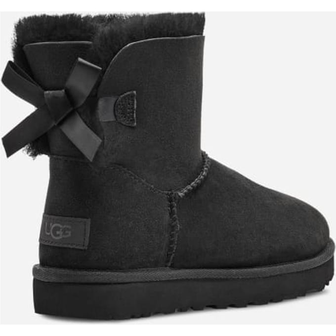 UGG® Mini Bailey Bow II voor dames  in Black, Maat 40, Shearling