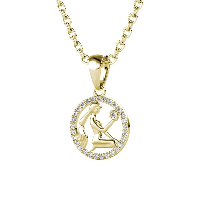 Maagd Zodiac Hangers - Goud en Kristal