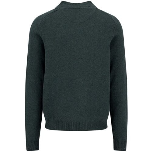 Fynch-Hatton Trui Troyer Zip Lambswool Dark Ivy / male