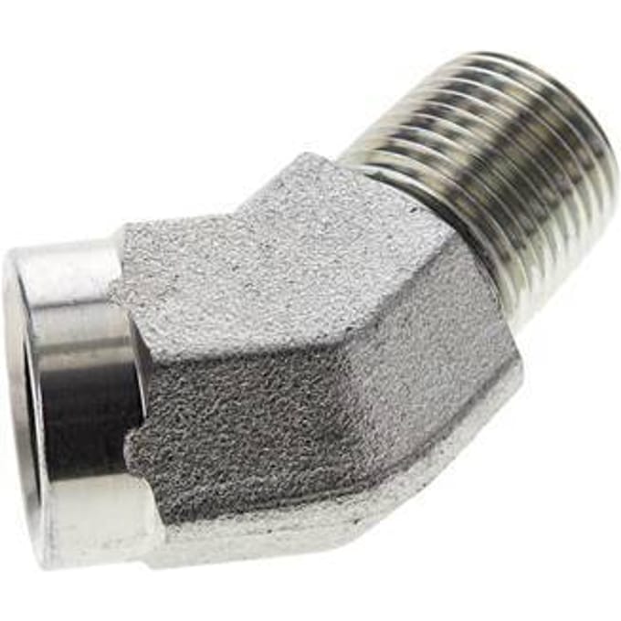 45°  L-Koppeling 1/2'' NPT Buitendraad X Binnendraad Staal 210bar