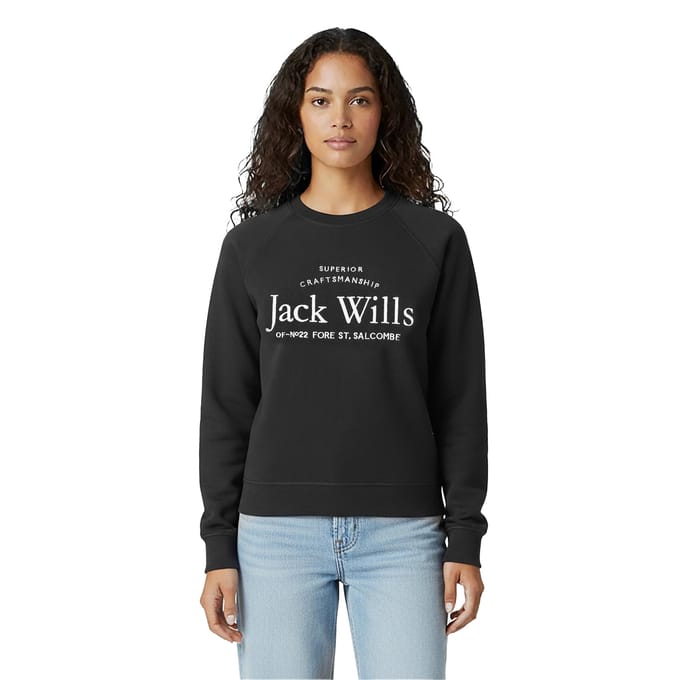 Jack Wills Dames/Dames Hunston Grafisch Sweatshirt met Ronde Hals (Zwart)